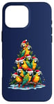 Coque pour iPhone 16 Pro Max Parrot Christmas Tree Funny Polly Holiday