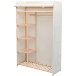 Garde-robe Meuble de Rangement - Style Contemporain en tissu et bois de pin 110 x 40 x 170 cm BV154941 - BonneVie