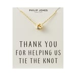 Gold Plated Thank You for Helping us Tie The Knot Necklace with Quote Card