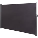 Décoshop26 - Brise-vue panneau pour jardin ou terrasse paravent d'extérieur 300x180 cm en aluminium et tissu anthracite 100002978