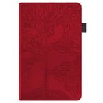 Jajacase Lenovo M10 Plus 10.3" Case,PU Leather Multi-Angle Viewing Folio Stand Cover with Pencil Loop,for Lenovo Tab M10 Plus FHD(2nd Gen) 10.3 Inch 2020 Tablet TB-X606F Enbossed Tree-Red