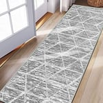 Tinyboy-hbq Tapis de Cuisine antidérapant Lavable Tapis Cuisine Long Doux Gris Tapis Cuisine Devant evier pour Chambre à Coucher couloirs Salon Cuisine (Ivoire/Gris, 60 x 240 cm)