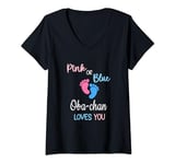 Womens Pink or Blue Oba-chan Loves You Japan Japanese Grandma V-Neck T-Shirt