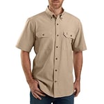 Carhartt Men's Loose Fit Midweight Chambray Short-sleeve Shirt, Dark Tan Chambray, S