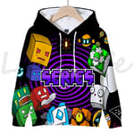 Angry Geometry Dash Hoodies för crianças, Cartoon Game Sweatshirts för crianças, 3D Print Hoody, Pulôveres för meninas och meni Red 160