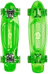 Ridge Blaze Mini Cruiser Skateboard Skate Transparent avec Roues Lumineuses LED: Planche a Roulettes complet