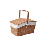 Rattan Picnic Basket With Liner, Natural