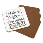 You're My Favourite Policeman Stars Coaster Drinks Mat Set Of 4 - Police Best