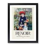 Two Sisters By Pierre Auguste Renoir Exhibition Museum Painting Framed Wall Art Print, Ready to Hang Picture for Living Room Bedroom Home Office Décor, Black A3 (34 x 46 cm)