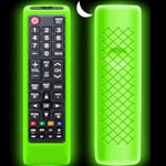 Remote Cover Case for Samsung TV Remote, Cover for Samsung Remote Control for Smart TV Universal Replacement Silicone Sleeve Skin with Lanyard Glow in The Dark-Green