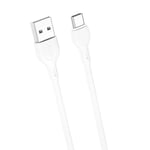 XO Laddare - Laddkabel - USB / USB-C  - 2 meter, Hög kvalitet Vit