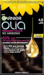 Garnier Olia Permanent Hair Dye Grey Hair Coverage 60% Oils 4.0 Dark Brown