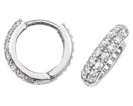 James Moore TH ER017W 9k White Gold Cubic Zirconia Hinged Jewellery