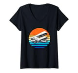 Womens Retro Vintage Radio Controlled Plane RC Plane Pilot V-Neck T-Shirt