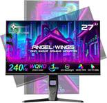 Moniteur de Jeu 27 Pouces WQHD 240Hz 1440P-1ms AMD FreeSync ¿DCI-P3 98% ¿Fast IPS¿Speakers¿HDR10 ¿2xDisplayPort 1.4¿2xHDMI¿Height Adjustable Vertical/Horizontal Rotating Gaming PC Monitor