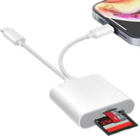 Lecteur de Carte SD pour iPhone USB C,2 en 2 Adaptateur Carte SD USB C vers Micro SD/TF,Lecteur de Carte SD/Micro SD,Adaptateur de Carte Mémoire MicroSD,SD Card Reader pour iPhone iPad Android(Q229)