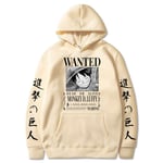 (Sininen-XXL）Attack on Titan One Piece Luffy Men Homme Fleece-hupparit