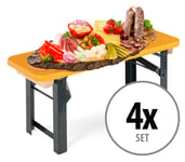 4x Assiette en Ardoise Bois Plateau Service Banquette Mini Table Cuisine Buffet