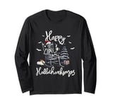 Skeleton Halloween Mery Christmas Happy Hallothanksmas Long Sleeve T-Shirt