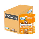 Good Boy Chewables Chicken Medium Bones- Natural Dog Treats - Low Fat & Rawhide Free - Bulk Box - 8 x 158g