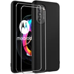 2in1 Glass Foil Display Protection Case for Motorola Moto G71 5G Slim TPU Case