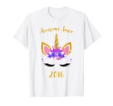 Awesome Since 2016 Unicorn Birthday Girl T-Shirt