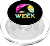 2025 Week Retro Shark Fin Lover Sea Ocean Animal Summer Trip PopSockets PopGrip for MagSafe