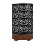 Humidificateur d'air à ultrasons avec lumières LED,diffuseur d'arômes,parfum d'art en fer,motif de fleurs d'anni creuses,décorations pour la maison,2023 - Type C-deep wood grain-EU