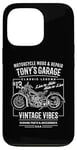 Coque pour iPhone 13 Pro Tony's Garage Design moto pour le nom Tony