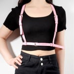 Faux Leather Harness Strap Bälten Dam Underkläder Body Bondage Cage Sculpting Sele Pink