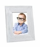 Deknudt Frames S45AF1 Style Rustique Cadre Photo Bois de Pin Peint Blanc 30 x 30 cm