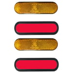 4 X Catadioptre Rectangulaire Jaune Réflecteur de Fourche Avant Auto-Adhésif Réflecteur de Fourche Avant de Moto Trottinette Roue Couverture Réflecteur pour Moto, Vélo, Scooter Multifonction