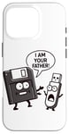 Coque pour iPhone 16 Pro Disquette vers clé USB 90s 00s Ordinateur Drôle Geek Joke