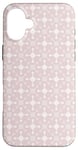 Coque pour iPhone 16 Plus Pink Pale Crosses Stars Tech Molecular Geometry Pattern