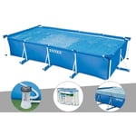 Kit piscine tubulaire rectangulaire Intex 4,50 x 2,20 x 0,84 m + Filtration à cartouche + 6 cartouches de filtration + Bâche de protection