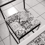 PETTI Artigiani Italiani - Lot de 6 Galettes de Chaise 40x40cm, Coussins de Chaises, Dessus de Chaise, Coussin de Chaise Intérieur et Extérieur avec Attaches, 100% Made in Italy