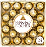 Ferrero Rocher Chocolate Hazelnut and Milk Chocolate Pralines, 24 Pieces, 300g