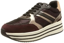 Geox Femme D Kency B Sneakers, Purple/Dk Burgundy, 37 EU