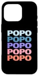 Coque pour iPhone 16 Pro Funny Modern Repeated Text Design Popo Grandpa Granddad