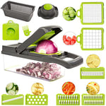 YFCXKPLP Vegetable Chopper - Newest Design Mandoline Slicer, 15 in 1 Vegetable Chopper Adjustable Vegetable Cutter, Vegetable Cutter with Julienne Grater Include Clean Brush and Hand Guard