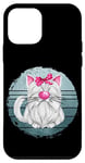 Coque pour iPhone 12 mini White Kitten Graphic For Women Crazy Cat Lady Retro Cat Mom