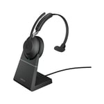 Jabra Evolve2 65 UC Mono Headset Wireless with USB Type-A Charging Stand Black