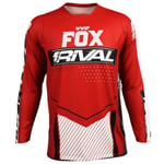 Sommar FOX mountainbike terrängdräkt MTB lång T-shirt red M