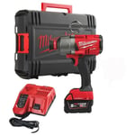 Milwaukee - M18ONEFHIWH716-501X Clé à chocs 7/16 hexagonale one-key fuel - 1 x 5,0 Ah Batteries + Chargeur en HDbox