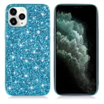 Glitter iPhone 12 Mini skal - Blå