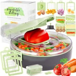 Vegetable Chopper,Multifunctional Mandoline Vegetable Slicer,Pro Onion Chopper Food Chopper Manual Mandolin Slicer - Potato Slicer Veg Cutter Onion Dicer Julienne Cheese Grater