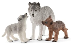 SCHLEICH - Figurine de l'univers des animaux sauvages - Louve avec louveteaux...