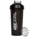 Optimum Nutrition ON Shaker with Stainless Steel Mixing Ball, BPA- and DEHP-free, Dishwasher Safe, Black, 600 ml