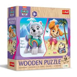 Trefl Bois : Paw Patrol, Pat Patrouille de filles-24 pièces, Wooden Puzzle, Bords Arrondis, Motif Décoratif au Verso, pour Les Enfants à partir de 3 Ans, 20266, Multicolore