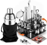 KINGROW Mixology Cocktail Shaker Set - Complete 29-Piece 29 Piece - Sliver 